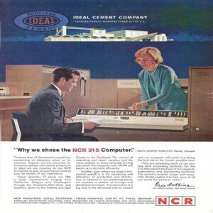 1963 The NCR 315 Computer Ideal Cement Company Vintage Magazine Print Ad/Poster